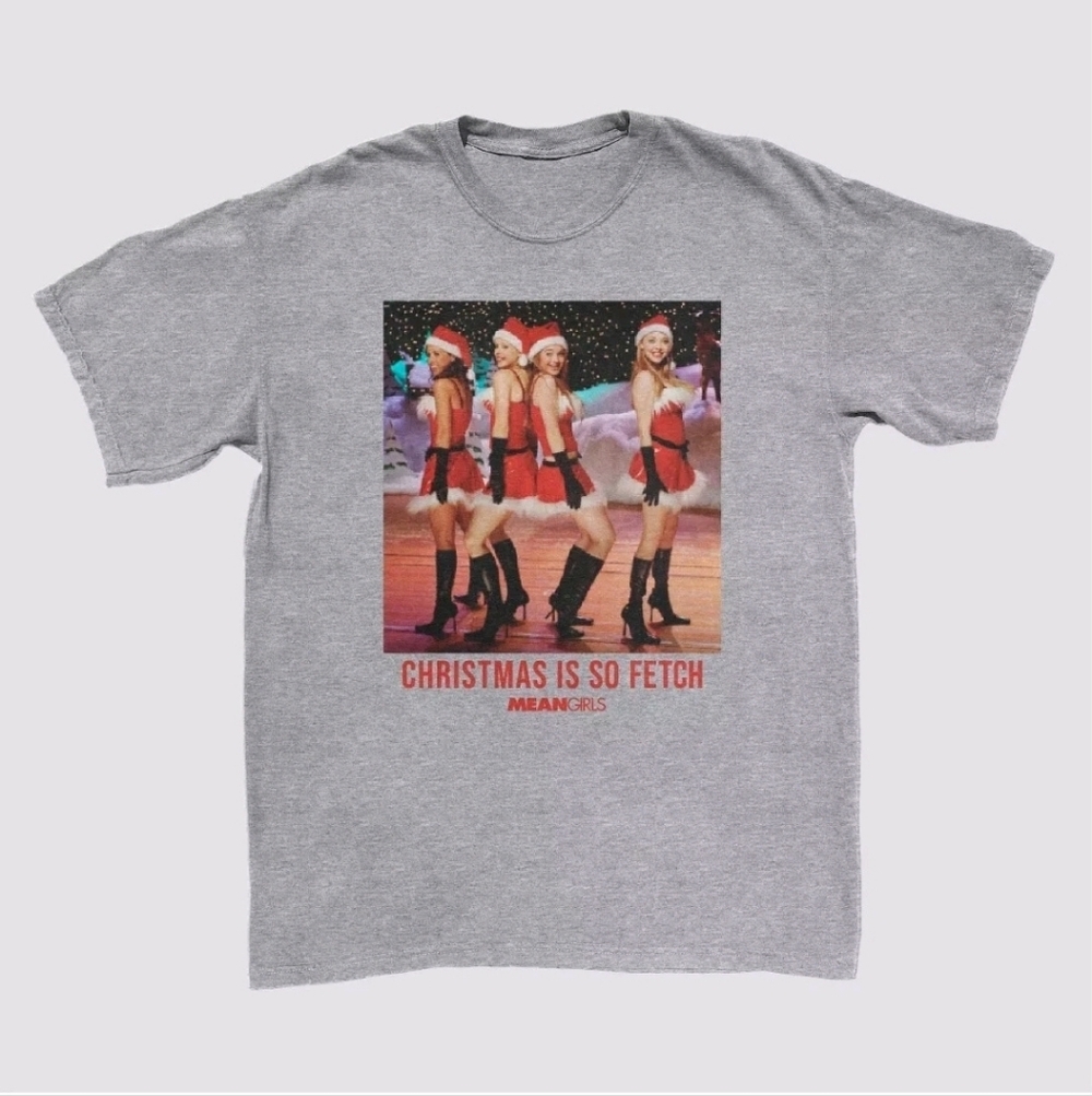 Mean Girls Christmas is So Fetch Gray Short Sleeve Cotton Blend T-Shirt Adult M